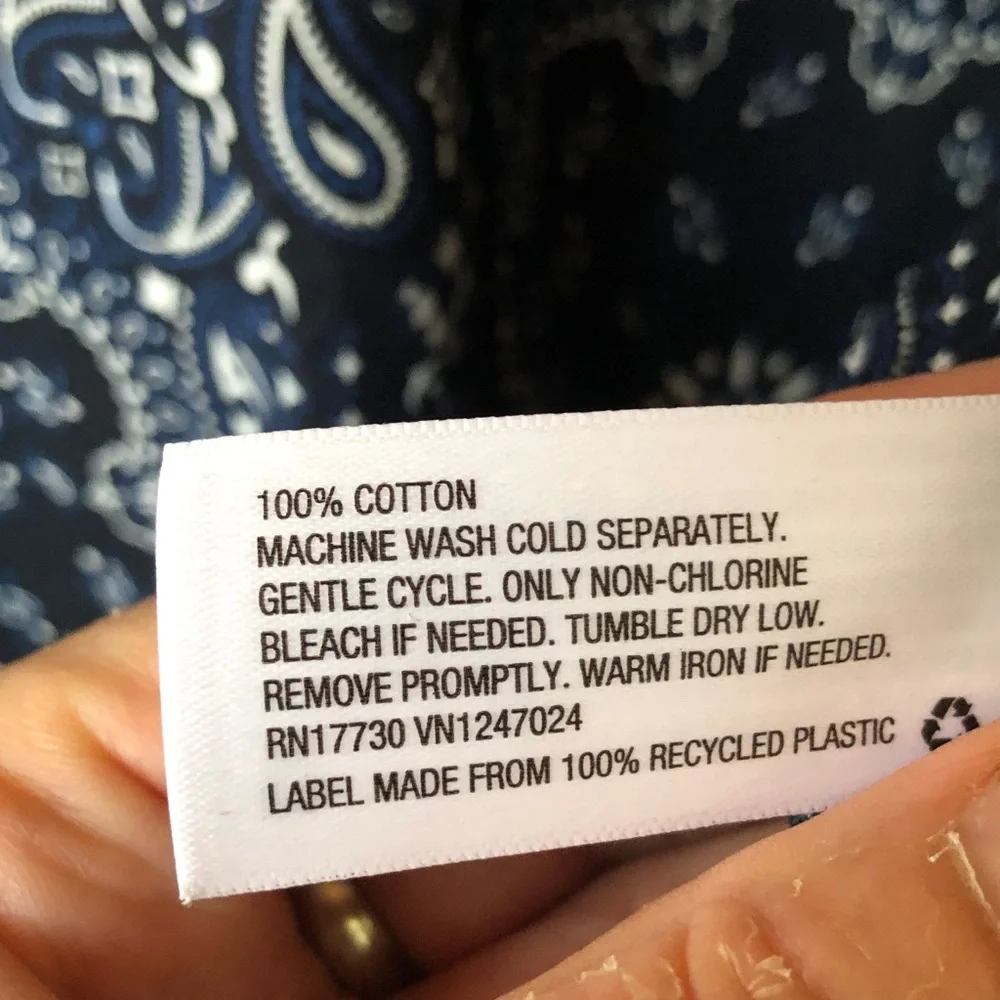 Navy blue handkerchief pattern paisley Shirt - Picture 7 of 7